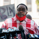 Jacob Blake Sr., father of Jacob Blake Jr., speaks during a press conference outside of the County Courthouse in Kenosha, Wisconsin on Aug. 25.